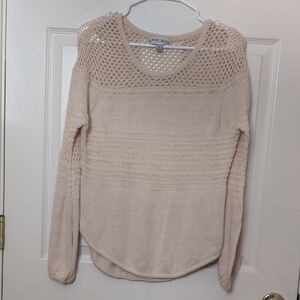 Knox Rose Cream Open Knit Sweater Size Small